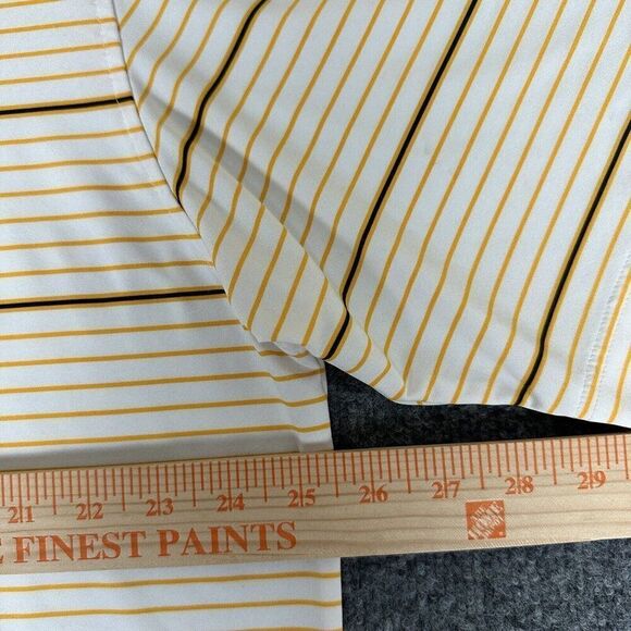 Footjoy Shirt Mens XL Yellow Polo Striped Golf FJ Performance Short Sleeve Adult - Picture 7 of 8